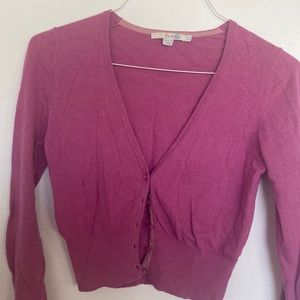 BODEN-pinkish purple cropped cardigan